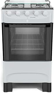 Fogão 4 bocas Mueller branco com acendimento automático, vista frontal
