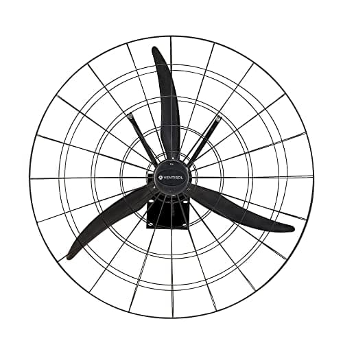 Ventilador de Parede Industrial Ventisol, Preto, 1m, 220v, com Hélice de Grade Circular
