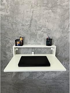 Escrivaninha Suspensa em MDF Premium Mesa de Parede Multiuso para Estudos e Home Office(Branco,70CM)