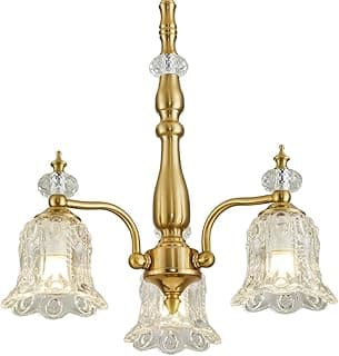 Lustre dourado de 3 luzes, lustres rústicos elegantes vintage luminária pendente de vidro para sala de jantar cozinha sala de estar quarto