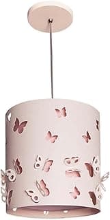 LUSTRE INFANTIL PENDENTE BORBOLETAS 25X25 INT. ROSA