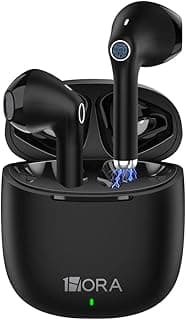 Fone de Ouvido Sem Fio 1Hora Aut201n Preto Bluetooth 5.3 Design Intra-Auricular Controle de Toque Estojo de Carregamento Compatível com Dispositivos Bluetooth