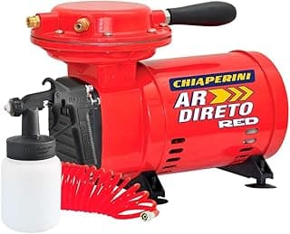 Motocompressor de ar direto vermelho Chiaperini 1/3hp com mangueira