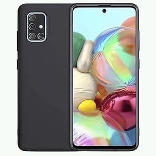 Capa preta anti-impacto para Samsung Galaxy A71 com proteção de câmera