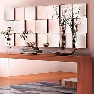 Painel decorativo de espelhos 3D montado na parede para sala, quarto, escritório ou hall