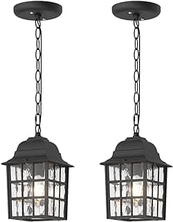 Luminárias pendentes externas pretas com vidro de água