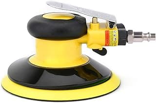 Lixadeira orbital profissional de ar aleatório, lixadeira pneumática de dupla ação, baixa vibração, resistente... (15 cm amarelo)