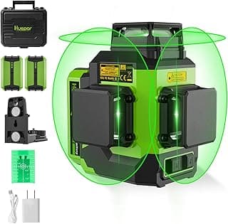 Nível laser autonivelante verde 3D da Huepar com acessórios