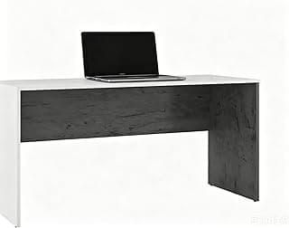 Escrivaninha Moderna Bicolor, Branco e Cinza, 110cm x 45cm x 75cm, para Home Office