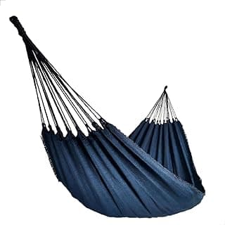 Rede de Dormir Descanso balanço TYJR Casal Luxo Design Moderno Tecido Algodão Reforçada Colorida (Rede Descanso Tradicional Azul)