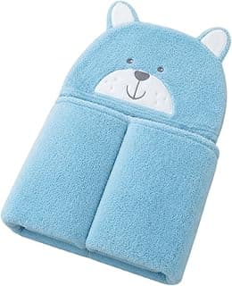 Manta bebê azul com capuz em forma de urso, antialérgica, super macia, ideal para recém-nascidos