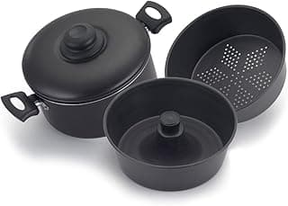 Forma 3 em 1, para pudim,cozinha a vapor e banho maria