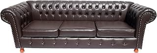 Sofá Luiz XV Chesterfield Capitone (Marrom)