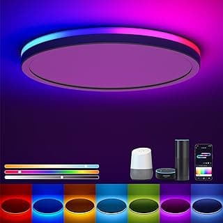 Luz de teto LED inteligente Matane, RGB, cores DIY, compatível com Alexa e Google Home, 12 polegadas