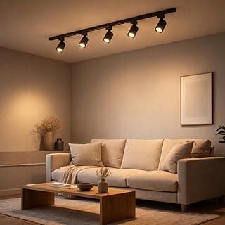 Kit Luminaria Trilho Eletrificado 1,5 Metro Com 5 Spots Led 7w Preto 3000k Branco Quente Direcionável Iluminação Moderna Bivolt - Bela Home