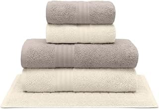 Conjunto de 5 toalhas de banho Buettner Platine, algodão egípcio, cinza e branco