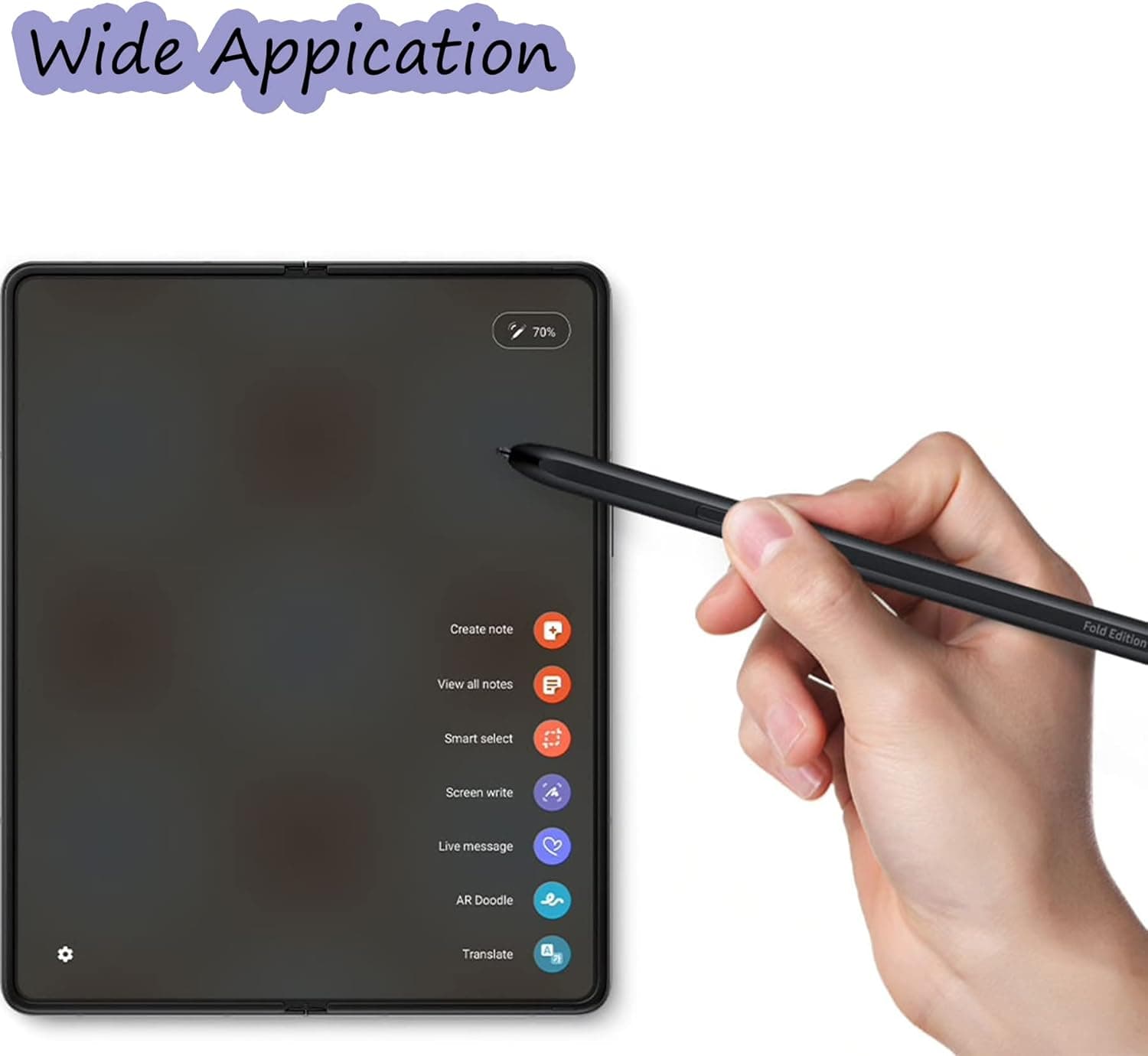 Galaxy Z Fold 4 S Pen Fold Edition, S Pen Z Fold 4.4096 Níveis de pressão, caneta Stylus de substituição para Samsung Galaxy Z Fold 4 5G + pontas/pontas (preto) EF- FF92PCBEGUS