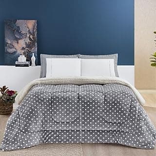 Cobertor QUEEN FOFÃO Lã Sherpa Edredom Grosso Coberdrom frio intenso estampado (Cinza)