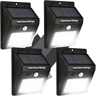 Kit 4 Luminária Solar LED Arandela com Sensor de Presença