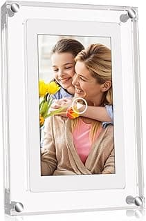 Porta-retratos de acrílico de 5 polegadas com foto de mãe e filha abraçadas