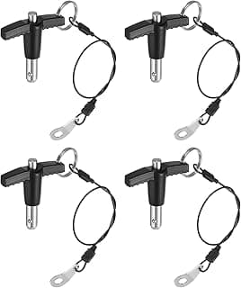 Generic 4 pinos de trava de alça T, 8 mm x 10 mm Comprimento de uso de aço inoxidável pino de liberação rápida com botão de pressão