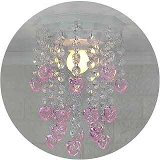 Lustre Plafon Decoração Infantil Tema Corações Rosa Pink Decorar Quarto de Bebê Menina 17x25cm