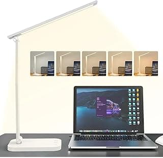 Luminária de mesa LED com dupla alimentação, 50 LEDs, dimerização contínua, toque sensível, ideal para escritório, estudo e quarto