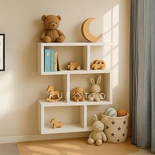 Prateleira ZIG LIVROS BRANCA Decorativa de Parede, Organizador para Sala, Quarto e Home Office