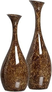 Dupla Vaso de Mesa Decorativo Marrom Texturizado