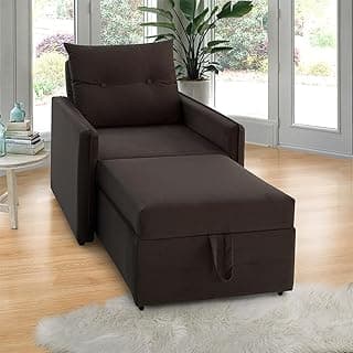Poltrona Icaria 3 em 1 Poltrona Chaise Cama Marrom Estofama