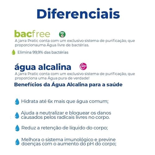 Jarra Purificadora água filtro portátil preta 1,5 Litros Inmetro
