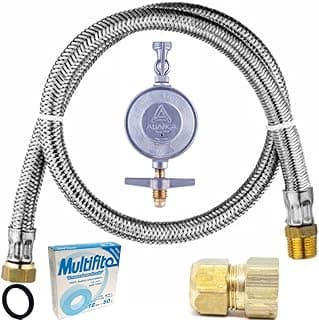 Kit de Instalação de Gás CTFLEX com Mangueira, Regulador e Adaptador de Botijão GLP
