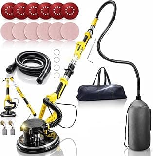 Lixadeira de Parede e Teto Girafa Profissional com LED 360 Graus Telescópica Extensível até 208cm com Sistema de Auto Aspiração e Saco Coletor