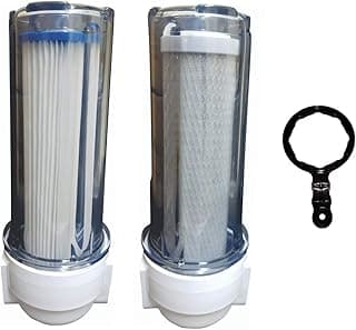 Filtros para caixa d'água EMATE com carvão ativado, 2 unidades, transparentes, com anel preto