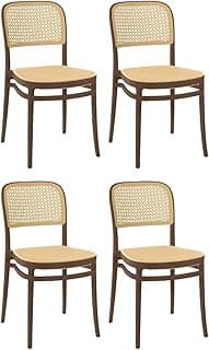 Kit 4 Cadeiras de Jantar Roma para Sala e Cozinha - Marrom