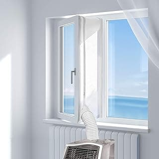 HOOMEE Vedação de janela de 300 cm para ar condicionado portátil e secadora – Funciona com todas as unidades móveis de ar condicionado, fácil de instalar - Protetores de troca de ar com zíper e fita