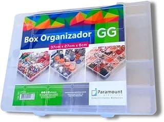 Caixa Organizadora Multiuso Transparente 37cm x 27cm x 6cm com Compartimentos