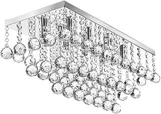 Lustre de teto de cristal acrílico com 30 cm de altura, para hall social e entrada.