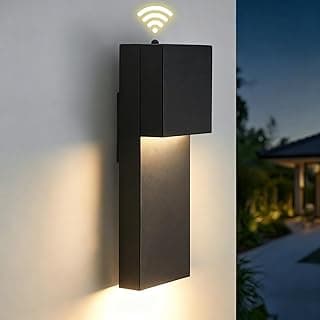 Arandela de parede LED preta com iluminação suave e conectividade Wi-Fi.