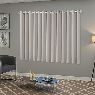 Cortina Blackout/Blecaute Sala e Janela em Tecido 2,20m x 1,30m Ilhós Cromado Solaris - Off-White