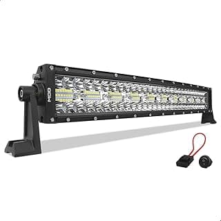 Barra LED 390W 6500K com lente curva 8D para veículos 4x4