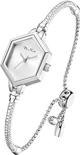 Relógio feminino com pulseira pequena ouro rosa, vestido de diamante, analógico, hexagonal, mini relógio feminino à prova d'água