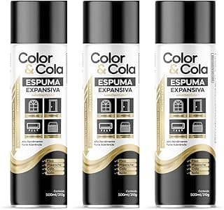 Espuma Expansiva Selante Vedante Reparo Acustivo Preenchimento Uso Geral PU Profissional 500ml Com aplicador - Kit 3 Unidades