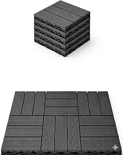 Kit 44 peças deck modular plástico cinza frisado