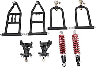 Kit de braço oscilante de suspensão dianteira para kart elétrico ATV Quad Bike com amortecedores vermelhos e pretos
