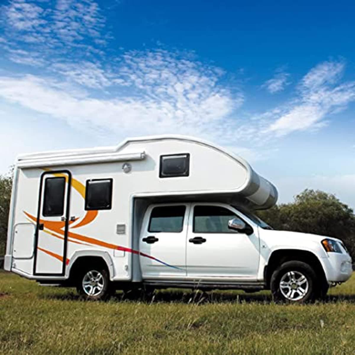 Janela Externa com Dobradiça Superior e Persiana Integrada 45x50cm Branca para Motorhome