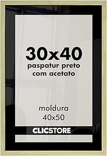 Kit 2 Molduras Preto Acetato 30x40cm Paspatur Quadro Porta Retrato Foto Fotografia Parede Madeira Cabeceira Quarto Decor