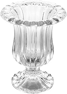 Vaso de vidro transparente com design floral LYOR, elegante e refinado