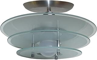 Lustre Plafon com 03 Vidros - Para 01 Lâmpada E27 - Ideal para Sala, Quarto, Cozinha (Redondo Fosco)