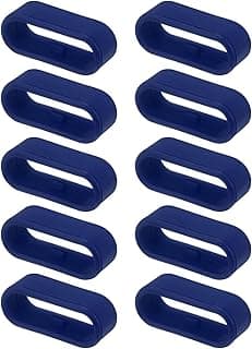 Sete anéis de substituição de silicone para pulseira de relógio em azul